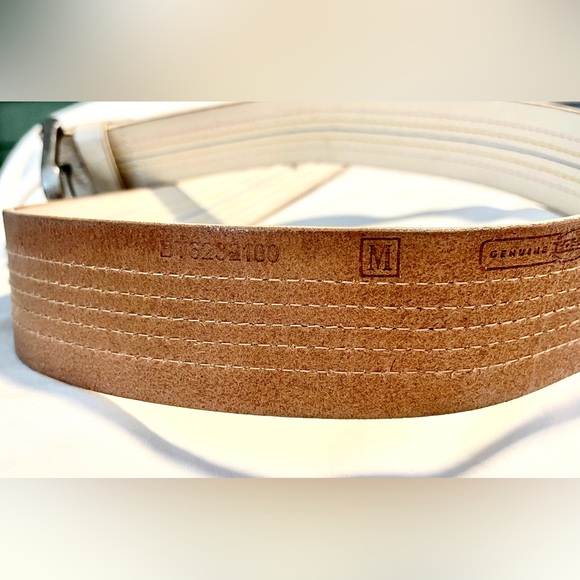* VINTAGE* FOSSIL Gen Leather Belt - Pastel Stitching - Wmn Sz M - Pnk/Yllw/Blue - Picture 7 of 9